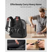 VEVOR Tool Backpack 49 Pockets Tear-resistant Jobsite Backpack for Electrician