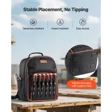 VEVOR Tool Backpack 49 Pockets Tear-resistant Jobsite Backpack for Electrician