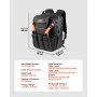 VEVOR Tool Backpack, 45 Pockets, Heavy-duty Tools Storage Organizer Work Bags with Laptop Compartment & Reinforced Fabric Basee, Electrician Jobsite Backpack for Electrician, Repairman