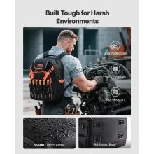 VEVOR Tool Backpack 45 Pockets Tear-resistant Jobsite Backpack for Electrician
