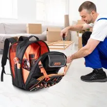 VEVOR Tool Backpack 45 Pockets Tear-resistant Jobsite Backpack for Electrician