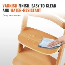 Trona de madera VEVOR para bebés y niños pequeños, silla de alimentación ajustable y convertible, trona Eat & Grow con bandeja, asiento elevador portátil para comer para bebés Grow with Kid, silla de madera de haya para niños pequeños, color natural