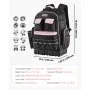 VEVOR Tool Backpack, 56 Pockets, Heavy-duty Tools Storage Organizer Work Bags with Laptop Compartment & Molded Base, Electrician Jobsite Backpack for Electrician, Repairman, and HVAC Techs
