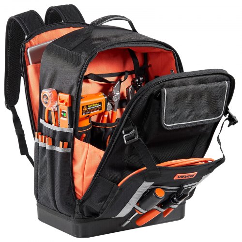 best backpack for tools and laptop Tool with 2 Small Tool Bags LOKASS Heavy Duty Backpack Tool Bag with Molded Base,1680D Tool Organizer with Compartment & Combination Lock, Water-Resistant Electrician & HVAC Tool Bag Its built to resist impacts VEVOR Heavy Duty Tool Backpack