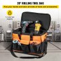 VEVOR Rolling Tool Bag, 50.8 cm 17 Pockets Bag with Two 6.5 cm Wheels, Oxford Fabric Material with Telescoping Handle, 90 kg Load Capacity for Garden Electrician Tool Organization