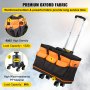 VEVOR Rolling Tool Bag, 50.8 cm 17 Pockets Bag with Two 6.5 cm Wheels, Oxford Fabric Material with Telescoping Handle, 90 kg Load Capacity for Garden Electrician Tool Organization
