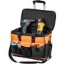VEVOR Tool Bag 20-inch 17 Pockets Rolling Tool Bag with Two 2.56in Wheels, Oxford Fabric Material with Telescoping Handle, 198lb Load Capacity for Garden Electrician Tool Organization