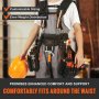 VEVOR Tool Belt with Suspenders, 29 Pockets, 29-54 inches Adjustable Waist Size, Tool Belts for Men, 1680D Polyester Heavy Duty Carpenter Tool Pouch for Carpenters, Electricians, and Gardening, Black
