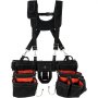 VEVOR Tool Belt with Suspenders, 34 Pockets, 29-54 inches Adjustable Waist Size, Tool Belts for Men, 1250D Nylon Heavy Duty Carpenter Tool Pouch for Carpenters, Electricians, and Gardening, Black