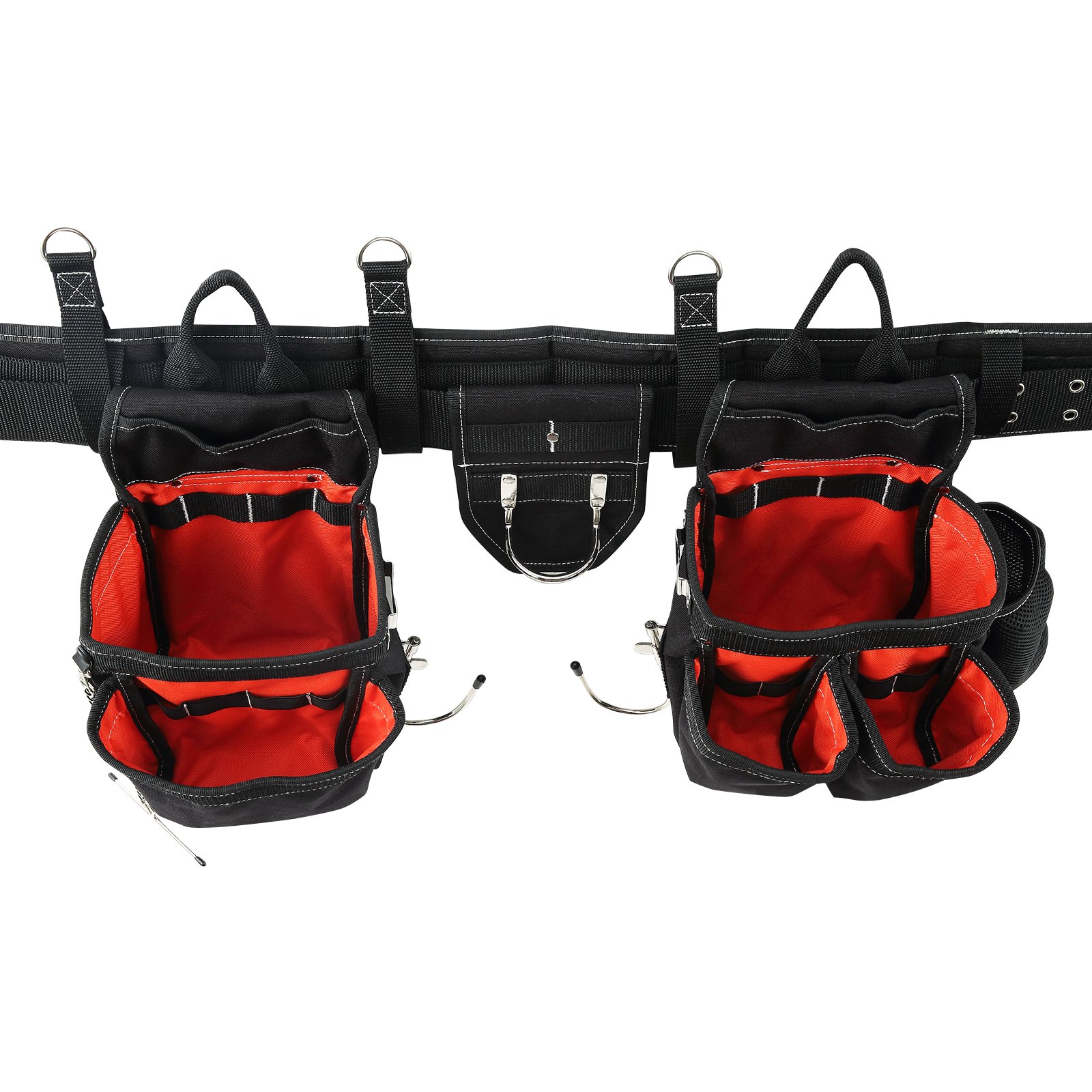 VEVOR Tool Belt with Suspenders, 34 Pockets, 29-54 inches Adjustable Waist Size, Tool Belts for Men, 1250D Nylon Heavy Duty Carpenter Tool Pouch for Carpenters, Electricians, and Gardening, Black