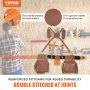 Cinto de ferramentas VEVOR com suspensórios, 19 bolsos, tamanho de cintura ajustável de 29-54 polegadas, cintos de ferramentas para homens, bolsa de ferramentas de carpinteiro resistente de couro genuíno para carpinteiros, eletricistas e jardinagem, marrom