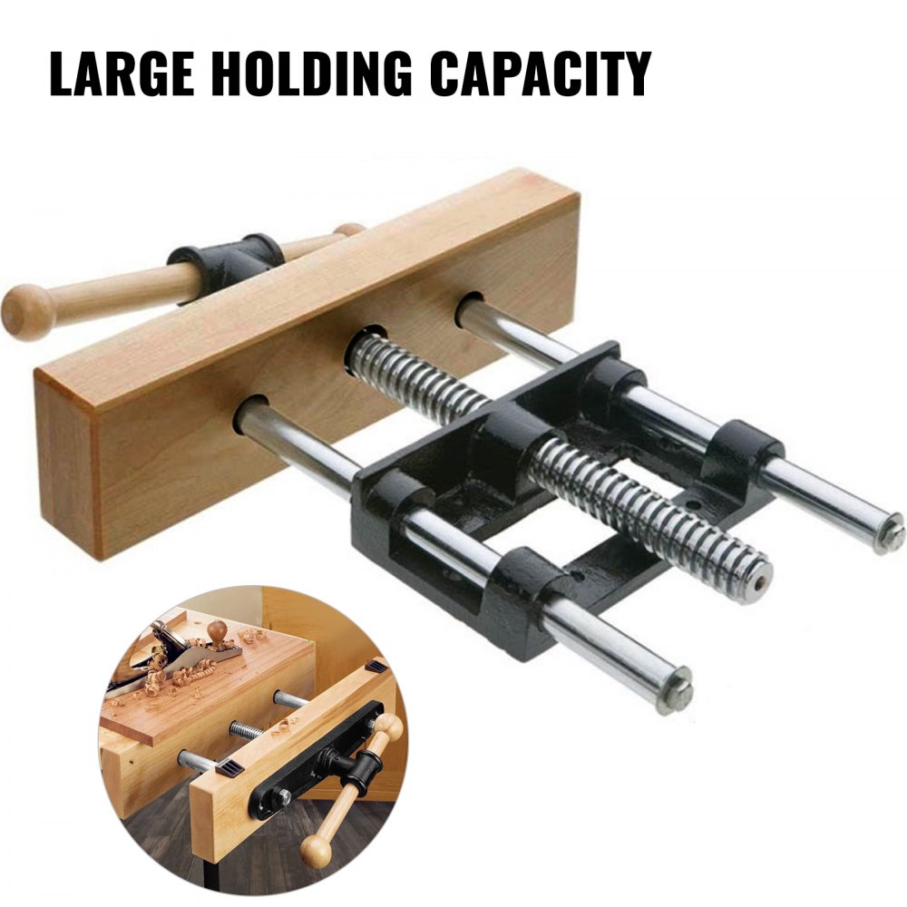 VEVOR Wood Vice 9 Inch Woodworking Vice, Heavy-Duty Steel and Cast Iron Workbench Vice, Easy-to-operate Front Vice, Durable Woodworking Bench Vice for Home, Woodworking Studios, Teaching Equipment