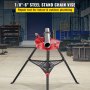 VEVOR Chain Vise with Tripod Stand | 1/8"-6" Pipe Capacity | 1323 lbs Loading Capacity | Portable Stand with Folding Legs and Tool Tray | Ideal for Plumbing and Pipe Work