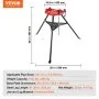 VEVOR 460-6 Tripod Pipe Chain Vise 1/8"-6" Capacity, Pipe Stand Portable Foldable Steel Legs, Pipe Stands with Tool Tray, Tripod Stand Chain Vise Ideal for a Variety of Pipe Materials