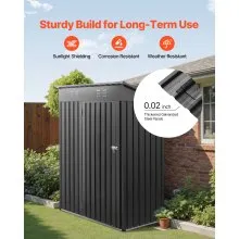 VEVOR 5 x 3 FT Metal Garden Shed Waterproof Tool Shed with 2 Louver Vents Grey