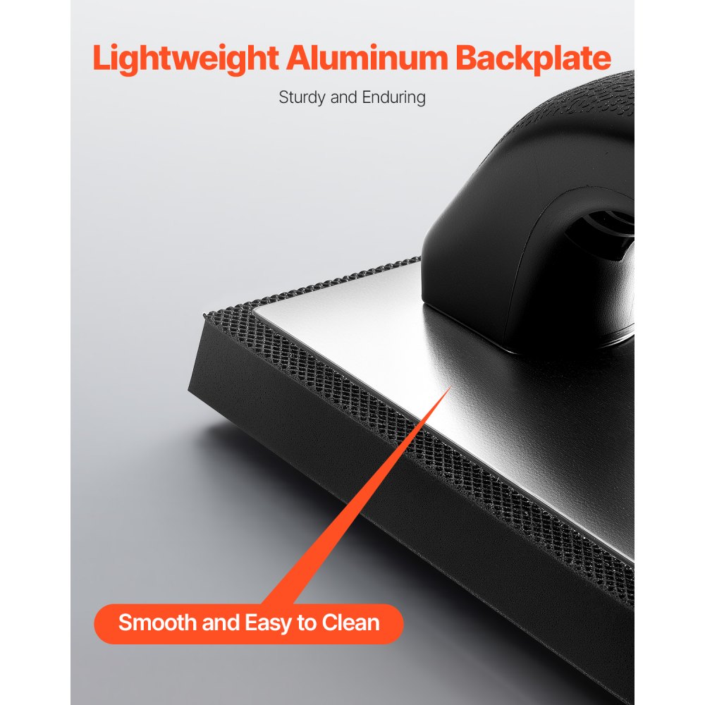 VEVOR Grout Float, Professional Rubber Tile Grout Tool with Anti-slip Handle & Lightweight Aluminum Connector Backplate, Easy to Operate & Cleaning for Smoothly Apply to Concrete, Plaster, Drywall