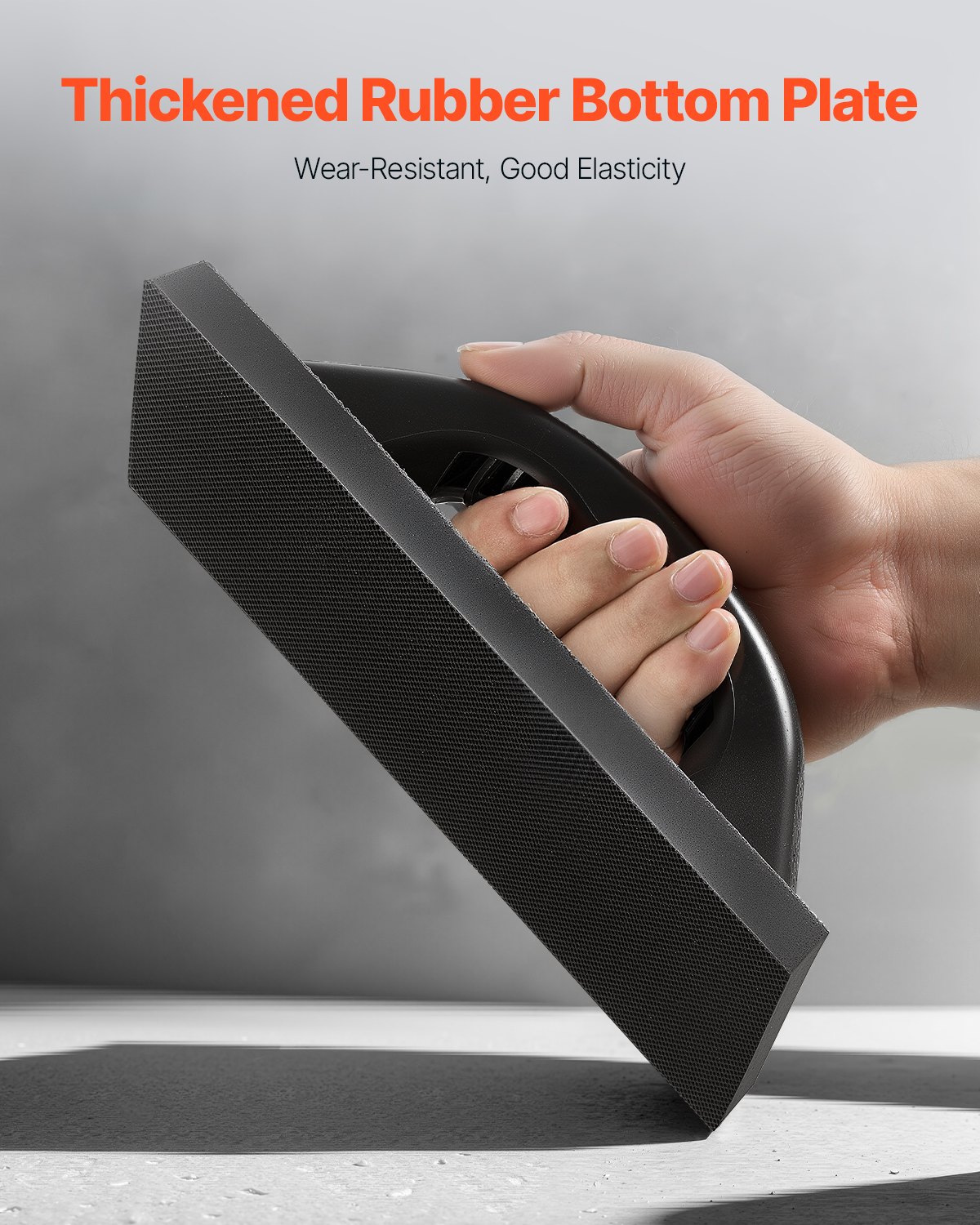 VEVOR Grout Float, Professional Rubber Tile Grout Tool with Anti-slip Handle & Lightweight Aluminum Connector Backplate, Easy to Operate & Cleaning for Smoothly Apply to Concrete, Plaster, Drywall