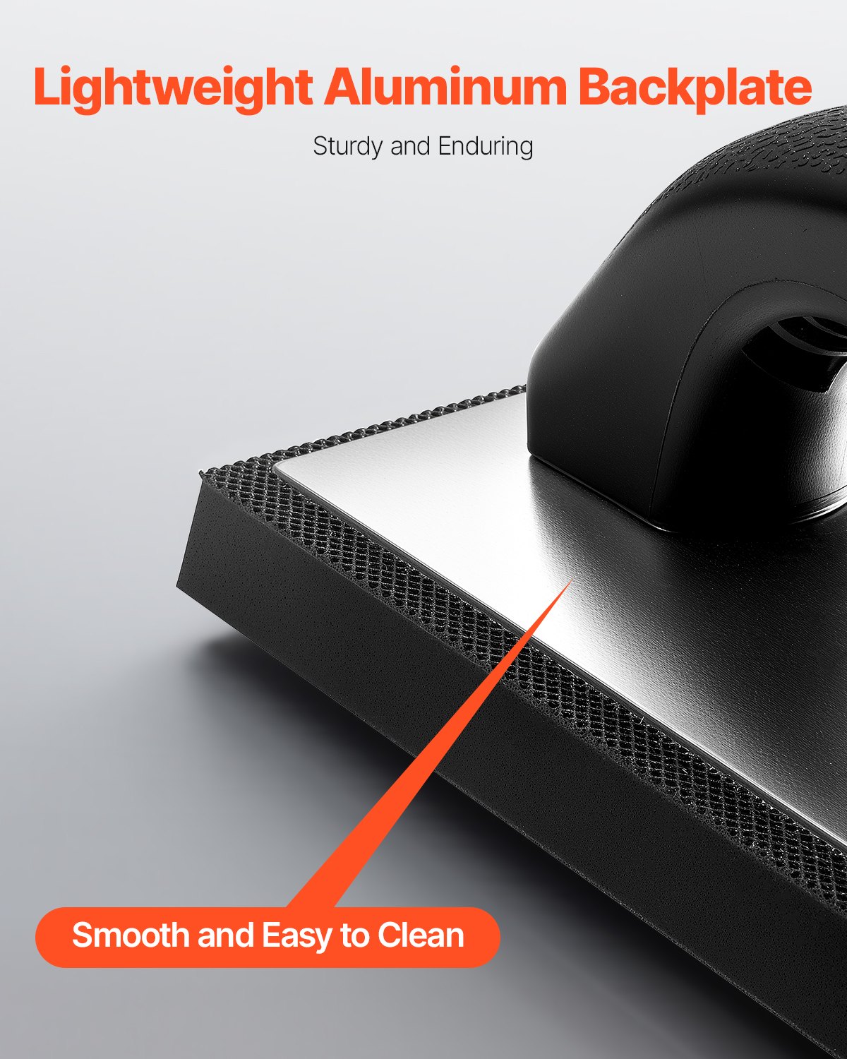 VEVOR Grout Float, Professional Rubber Tile Grout Tool with Anti-slip Handle & Lightweight Aluminum Connector Backplate, Easy to Operate & Cleaning for Smoothly Apply to Concrete, Plaster, Drywall