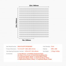 VEVOR Pegboard Combination Kit 280 x 280 mm Plastic Pegboard 4 Panels White