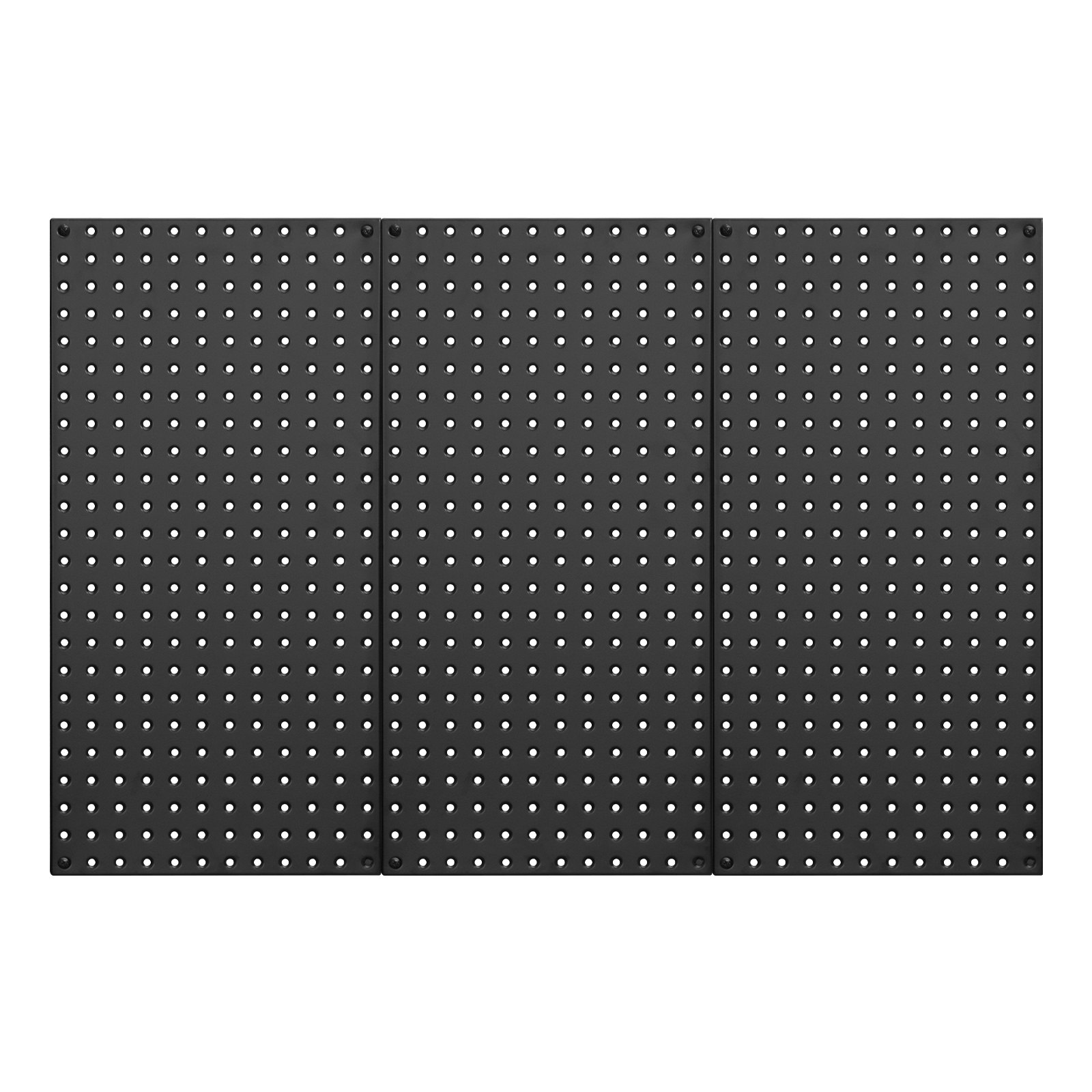 VEVOR Metal Pegboard Panels, 24" x 12" Pegboard, 3 Panels, Heavy Duty Steel Peg Board Wall Organizer, for Living Room Garage Tool Storage Workbench Office Organization Craft Room Kitchen Home, Black