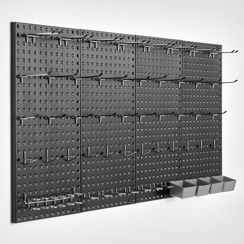 Metal Pegboard Panels 4 Pcs 24" x 12" Wall Organizer for Garage Tool Storage