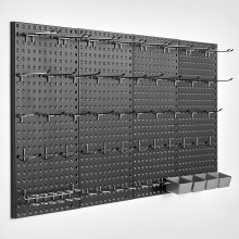 VEVOR Pegboard Combination Kit 280 x 280 mm Plastic Pegboard 4 Panels Black