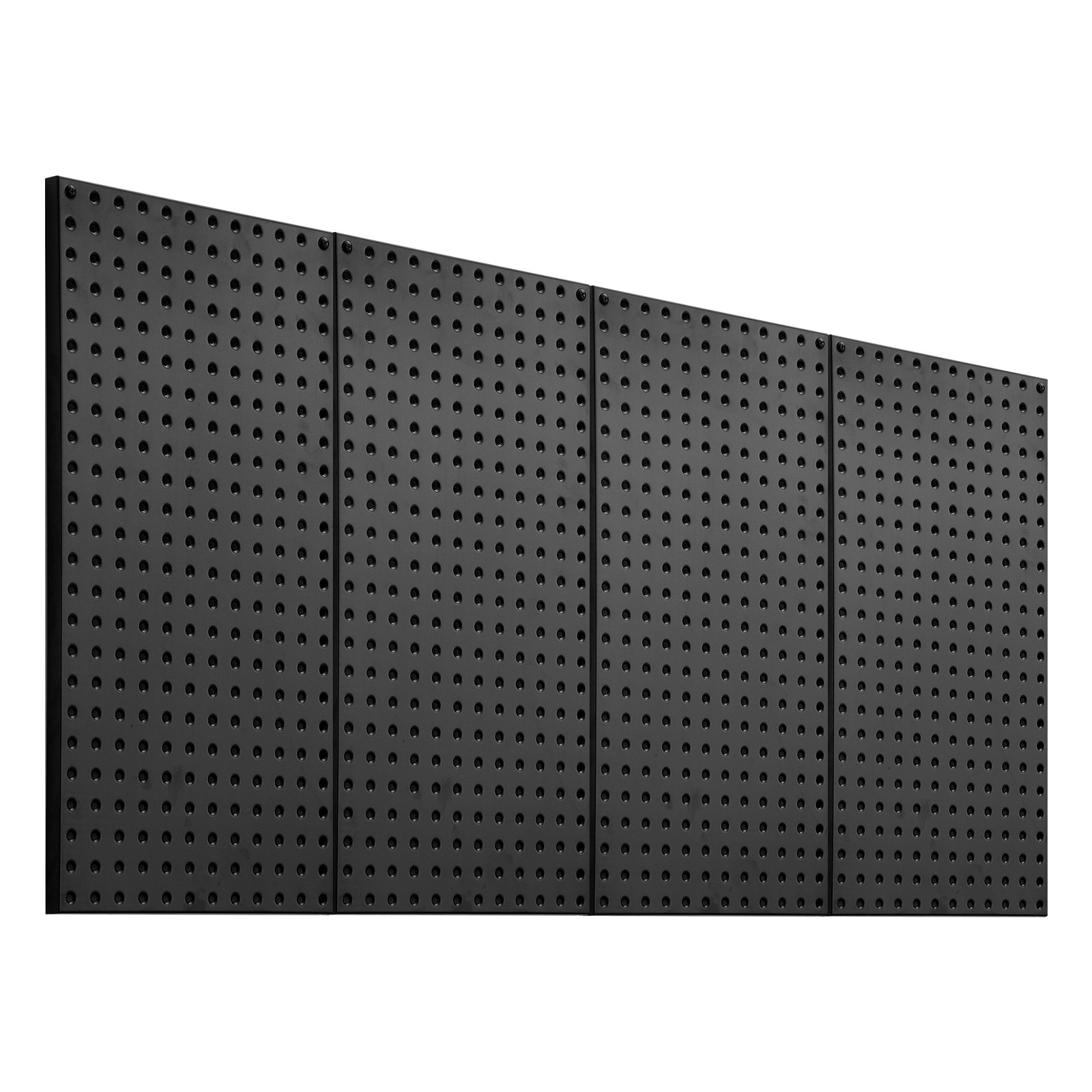 VEVOR Metal Pegboard Panels, 609.6 mm x 304.8 mm Pegboard, 4 Panels, Heavy Duty Peg Board Wall Organizer with Accessories, for Living Room Garage Tool Storage Office Organization Craft Room, Black