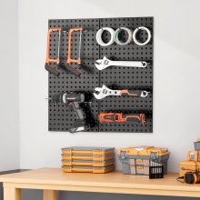 VEVOR Metal Pegboard Panels 2 panels 24" x 12" Wall Organizer for Garage Tool