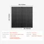 VEVOR Metal Pegboard Panels, 812.8 mm x 406.4 mm Pegboard, 2 Panels, Heavy Duty Peg Board Wall Organizer, for Living Room Garage Tool Storage Workbench Office Organization Craft Room Kitchen, Black