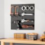 VEVOR Metal Pegboard Panels, 812.8 mm x 406.4 mm Pegboard, 2 Panels, Heavy Duty Peg Board Wall Organizer, for Living Room Garage Tool Storage Workbench Office Organization Craft Room Kitchen, Black