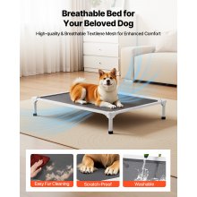 VEVOR Elevated Dog Bed for Large Dogs Portable Raised Dog Cot with Teslin Mesh L