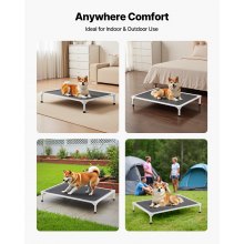 VEVOR Elevated Dog Bed for Large Dogs Portable Raised Dog Cot with Teslin Mesh L