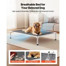 VEVOR Elevated Dog Bed for Large Dog Portable Raised Dog Cot with Teslin Mesh XL