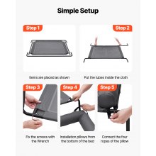 VEVOR Elevated Dog Bed for Large Dog Portable Raised Dog Cot with Pillow XL Gray
