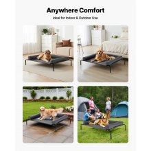 VEVOR Elevated Dog Bed for Large Dog Portable Raised Dog Cot with Pillow XL Gray