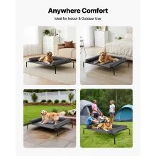 VEVOR Elevated Dog Bed for Large Dog Portable Raised Dog Cot with Pillow XL Gray