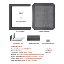 VEVOR Elevated Dog Bed for Large Dog Portable Raised Dog Cot with Pillow XL Gray