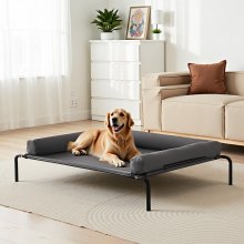 VEVOR Elevated Dog Bed for Large Dog Portable Raised Dog Cot with Pillow XL Gray