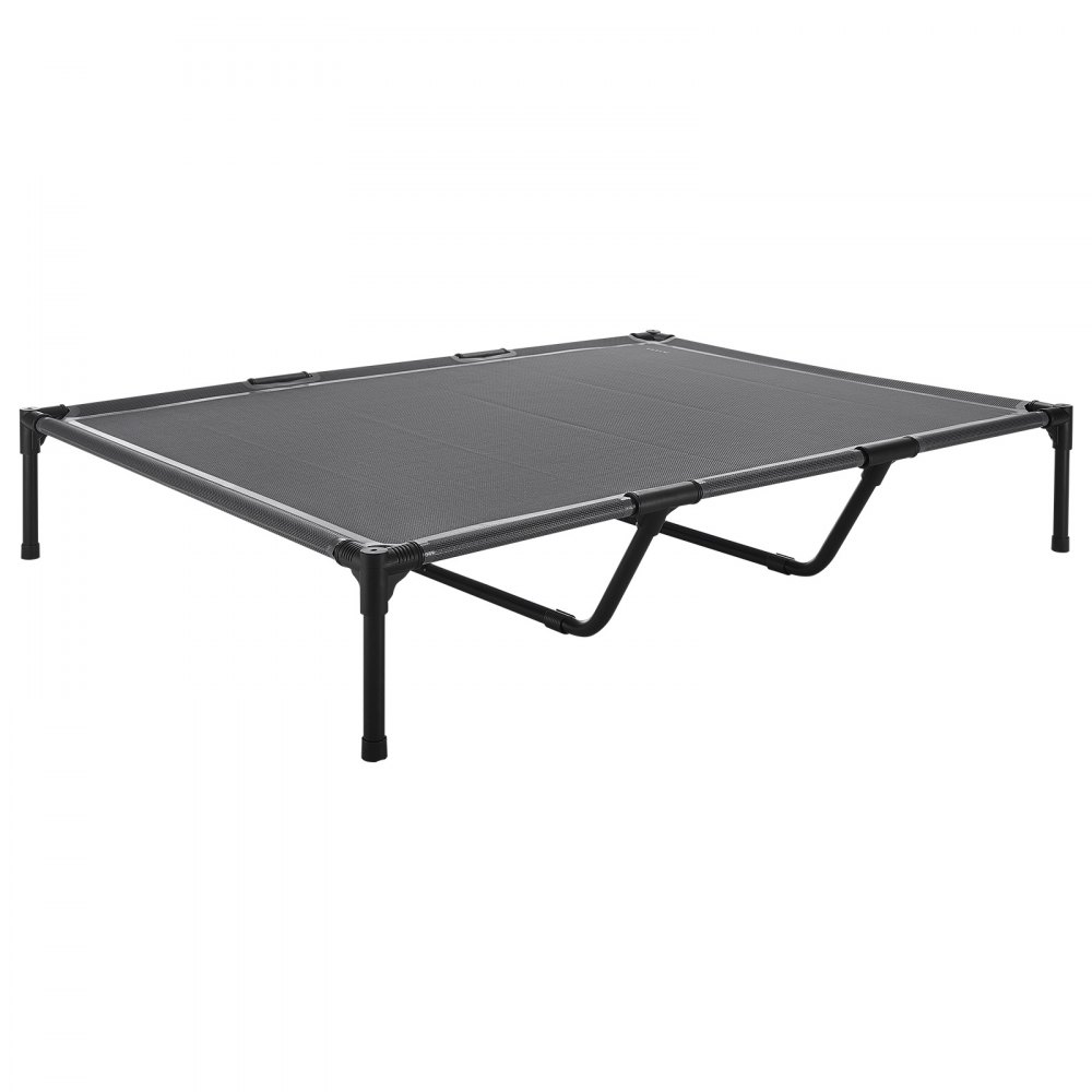 VEVOR Elevated Dog Bed for Large Dogs, Portable Raised Dog Cot with Steel Metal Frame and Breathable Teslin Mesh, Indoor & Outdoor Pet Cooling Raised Hammock Bed, XL, Gray