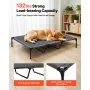 VEVOR Elevated Dog Bed for Large Dogs, Portable Raised Dog Cot with Steel Metal Frame and Breathable Teslin Mesh, Indoor & Outdoor Pet Cooling Raised Hammock Bed, XL, Gray