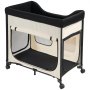 VEVOR Elevated Lounge Pet Bed, Foldable Bunk Dog Bed with 600D Oxford Cloth and Dutch Velvet, Portable Raised Cot with Wheels, Side Storage Bags, and Carry Bag for Cats & Dogs, L, Beige