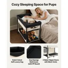 VEVOR Elevated Lounge Pet Bed Foldable Bunk Dog Bed with Wheels & Side Bags XL