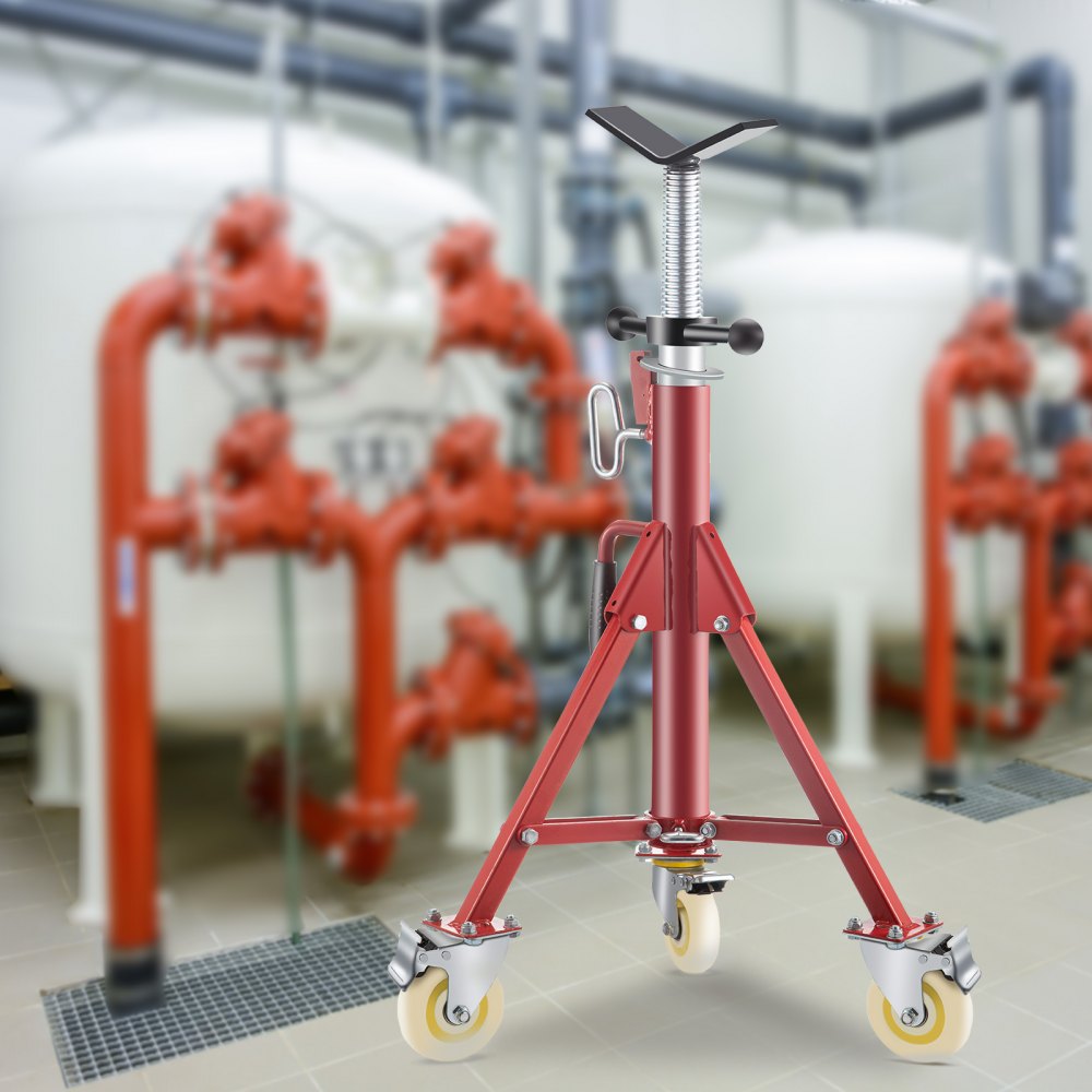 VEVOR Pipe Stand, Pipe Jack Stand, V Head Pipe Stand justerbar i højden 28-52 tommer, Pipe Jack stander med hjul 882 LB, Foldebare bærbare Pipe Stander 1/8 til 12 tommer rørstøtte, ståljack stander