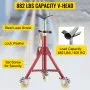 VEVOR Pipe Stand, Pipe Jack Stand, V Head Pipe Stand Adjustable Height 71.12-132.08 cm, Pipe Jack Stands with Casters 400.1 kg, Folding Portable Pipe Stands 0.3175 to 30.48 cm Pipe Supporting, Steel Jack Stand
