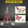 VEVOR Pipe Stand, Pipe Jack Stand, V Head Pipe Stand Adjustable Height 71.12-132.08 cm, Pipe Jack Stands with Casters 400.1 kg, Folding Portable Pipe Stands 0.3175 to 30.48 cm Pipe Supporting, Steel Jack Stand
