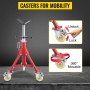 VEVOR Pipe Stand Fold-a-Jack V-Head 23.6"-42.5" Height 12" Pipe 882 lb w/Casters