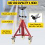 VEVOR Pipe Stand, Pipe Jack Stand, V Head Pipe Stand Adjustable Height 20-37 Inch, Pipe Jack Stands with Casters 882 LB, Folding Portable Pipe Stands 1/8 to 12 Inch Pipe Supporting, Steel Jack Stand