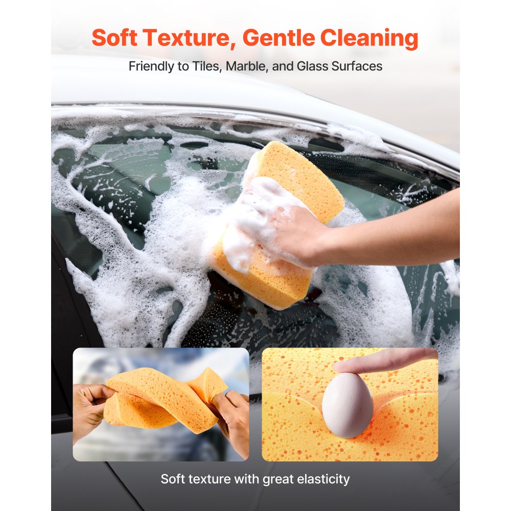 VEVOR Scrub Sponge, 6-Pack Non-Scratch Cleaning Sponges for Home, Bathroom & More, Zero Scratch Dish Scrubber, Large Household Scrubbing Sponges, Friendly to Tiles, Marble, Glass and Other Surfaces