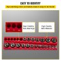 VEVOR Paquete de 3 organizadores de enchufes magnéticos SAE, soportes de enchufes magnéticos de 1/2 pulgada, 3/8 pulgadas, 1/4 pulgadas con capacidad para 68 enchufes, organizador de caja de herramientas roja para almacenamiento de enchufes