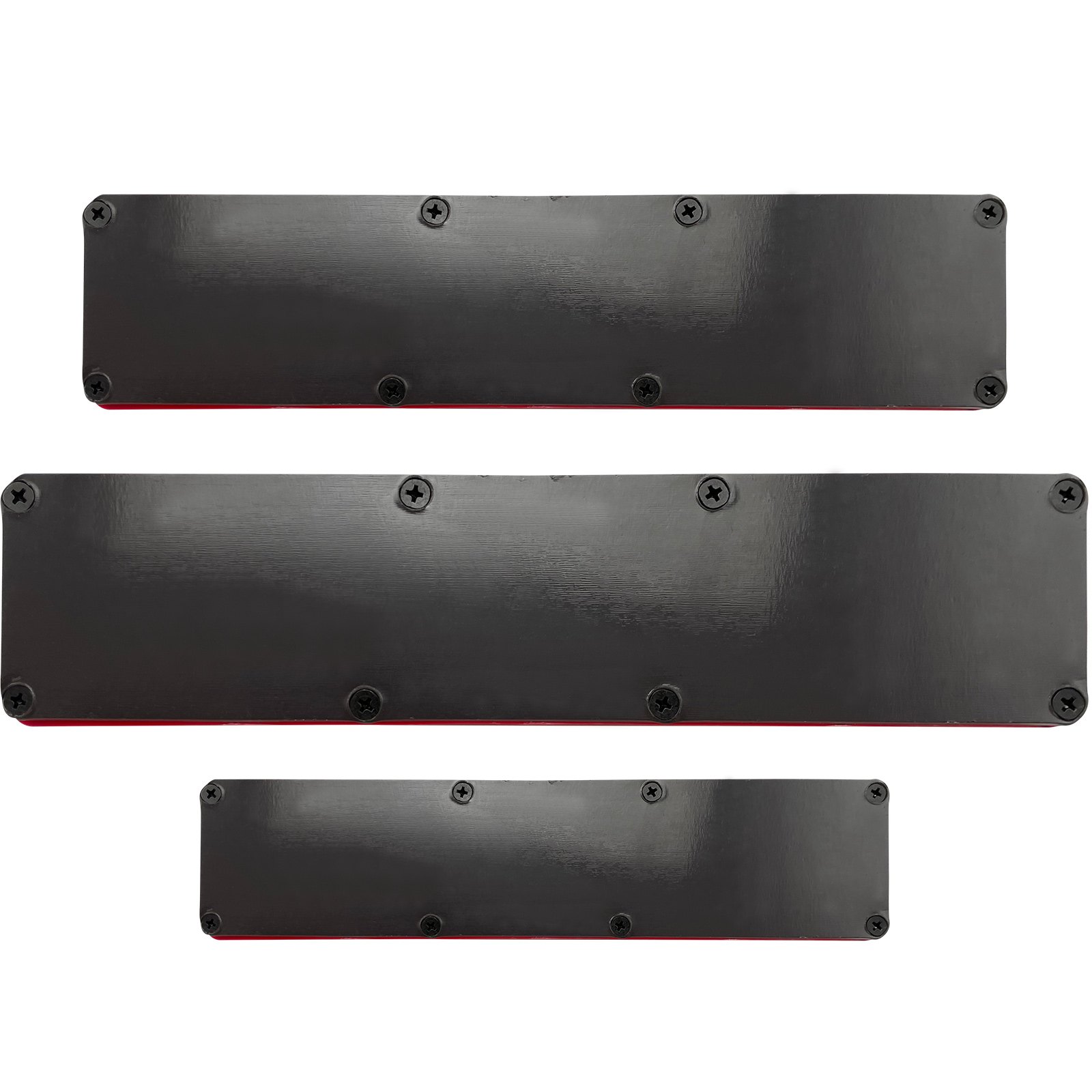 VEVOR Paquete de 3 organizadores de enchufes magnéticos SAE, soportes de enchufes magnéticos de 1/2 pulgada, 3/8 pulgadas, 1/4 pulgadas con capacidad para 68 enchufes, organizador de caja de herramientas roja para almacenamiento de enchufes